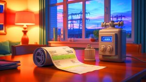 Illustration de l'impact des variations tarifaires du gaz et de l'électricité sur les factures énergétiques des ménages français. Image réalisée par IA.