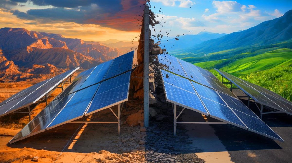 Coup de tonnerre dans le commerce mondial : Washington impose une taxe solaire démesurée de 3 521 % sur les importations chinoises, tensions diplomatiques en vue Illustration de l'impact des droits de douane américains sur le secteur solaire asiatique. Image réalisée par IA.