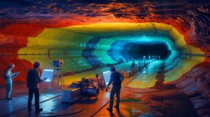 Illustration de la découverte d'un gisement d'hydrogène blanc en Lorraine. Image réalisée par IA.