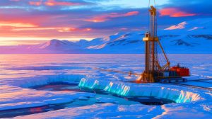 Illustration de la découverte de l'hydrogène blanc en Sibérie et ses impacts géopolitiques. Image réalisée par IA.