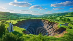 Illustration de la découverte d'un gisement d'hydrogène blanc en Moselle. Image réalisée par IA.