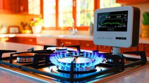 Illustration de l'évolution contrastée des prix du gaz avec une baisse du kWh et une hausse des abonnements. Image réalisée par IA.