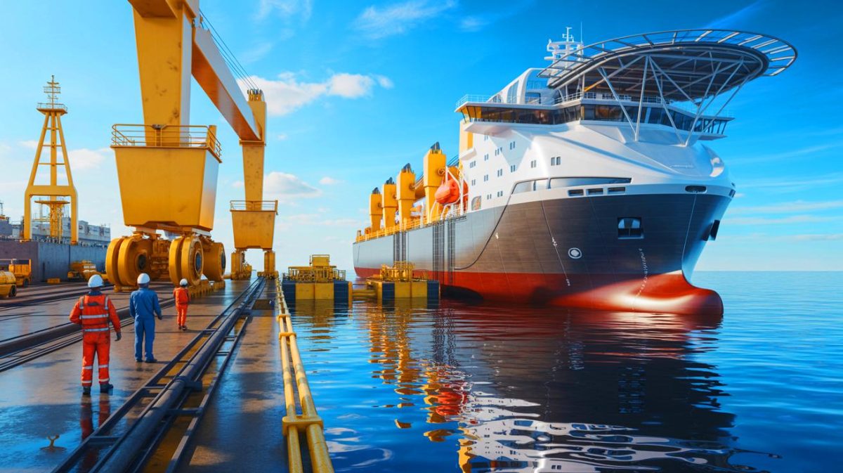 « Ce cargo ne transporte rien d’autre que du CO₂ » : l’Europe lance en mer son premier navire dédié au stockage du carbone industriel Illustration de la transformation d'un navire en transporteur de CO2 en mer, générée par intelligence artificielle.