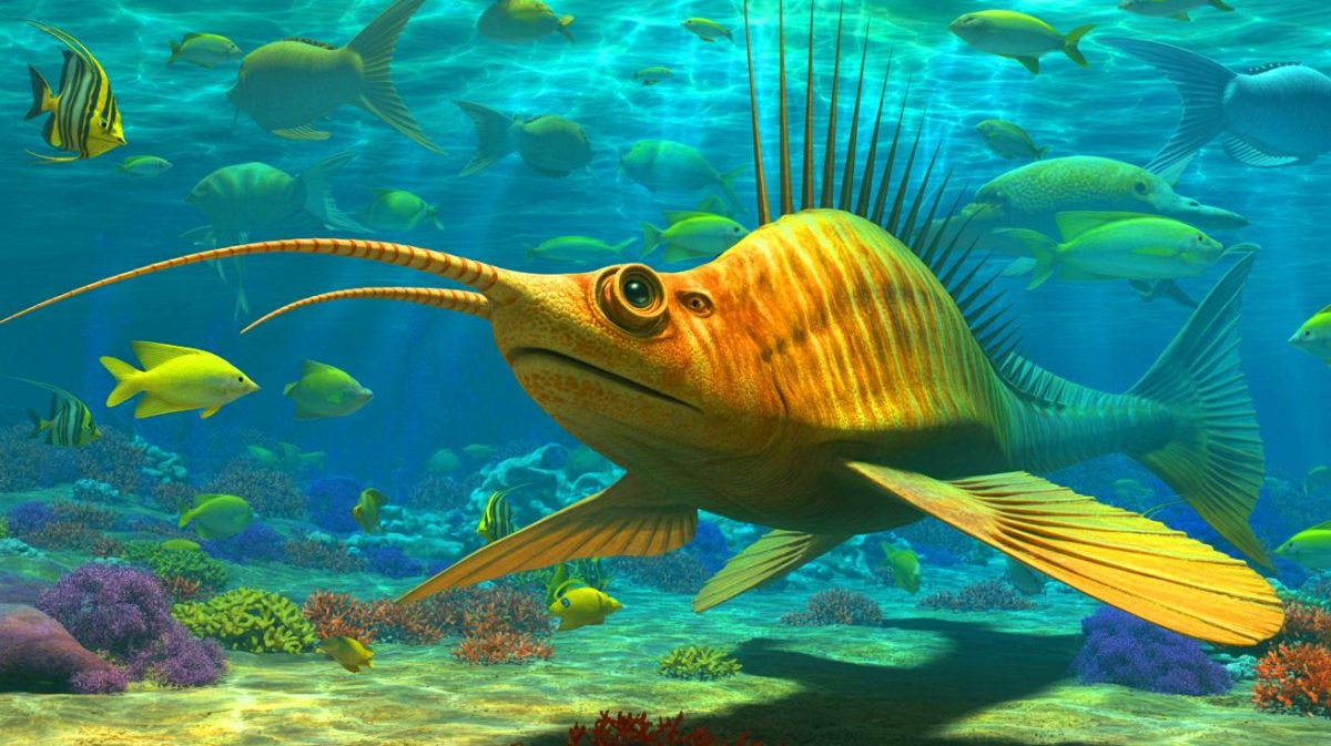 « Ces fossiles démasquent l’imposture » : découverte stupéfiante au Groenland d’une fausse pieuvre vieille de 500 millions d’années qui bouleverse l’histoire des céphalopodes Illustration de Nektognathus nageant dans la mer cambrienne, générée par intelligence artificielle.