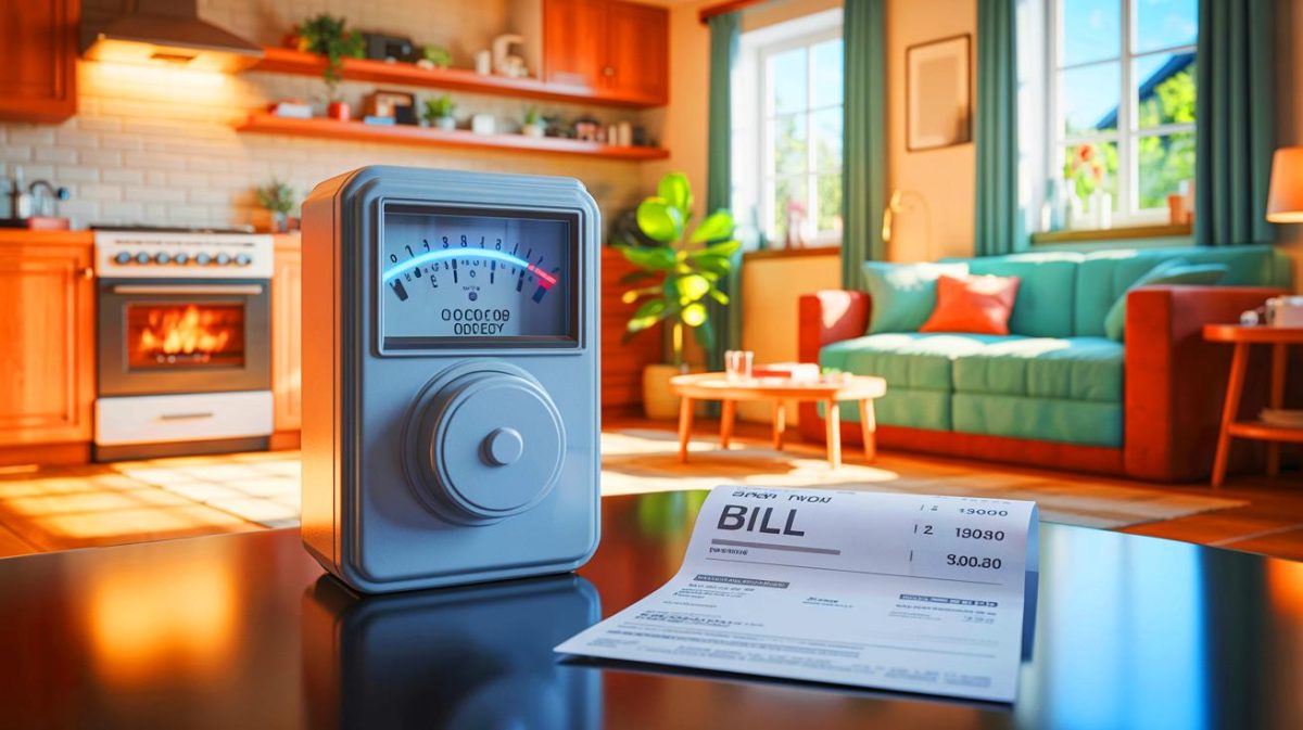 Illustration de l'augmentation de la TVA sur les abonnements d'électricité et de gaz, générée par intelligence artificielle.