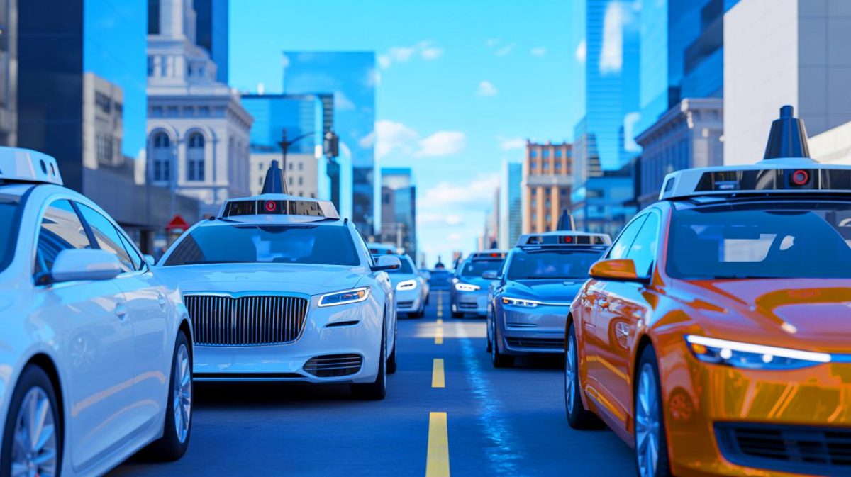 « Cette avancée pourrait brûler notre planète » : l’impact colossal des voitures autonomes sur les émissions de carbone révélé par des experts inquiets Illustration de l'impact environnemental des voitures autonomes, créée par intelligence artificielle.
