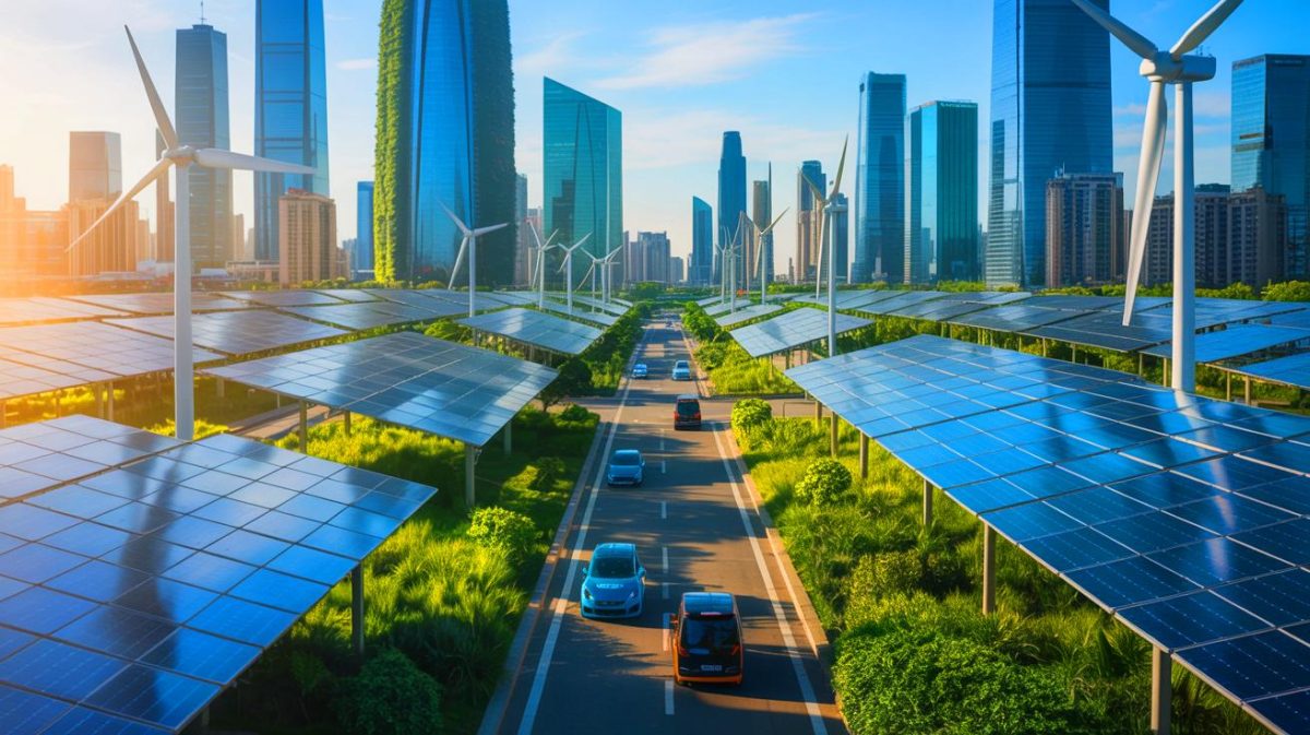 « Ils ne vont rien nous laisser » : la Chine s’empare de l’énergie verte avec une avance qui menace l’équilibre mondial Illustration de l'impact des investissements chinois dans l'énergie verte sur les infrastructures énergétiques mondiales, créée par intelligence artificielle.