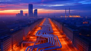 Illustration de l'impact de l'arrêt des exportations de gaz russe via l'Ukraine sur la crise énergétique européenne. Image réalisée par IA.