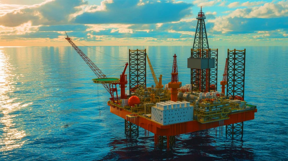 Découverte renversante : la Chine met au jour ce gisement pétrolier de 110 millions de tonnes qui pourrait bouleverser l’équilibre énergétique mondial Illustration de la découverte d'un gisement pétrolier colossal en mer de Chine méridionale. Image réalisée par IA.