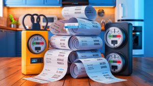 Illustration de l'impact des changements fiscaux sur les factures d'énergie, générée par intelligence artificielle.