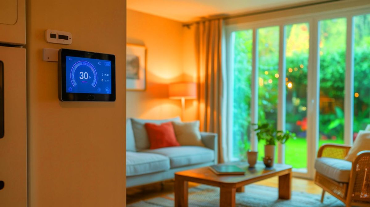 Illustration de la réduction de la consommation d'énergie dans les foyers français, générée par intelligence artificielle.