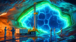 Illustration de la découverte d'un gisement d'hydrogène blanc en Lorraine.