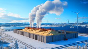 Illustration de la batterie de sable utilisée par la commune de Pornainen pour réduire ses émissions de CO2.