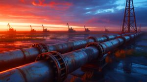 Illustration de la chute des exportations russes de combustibles fossiles et ses impacts économiques.