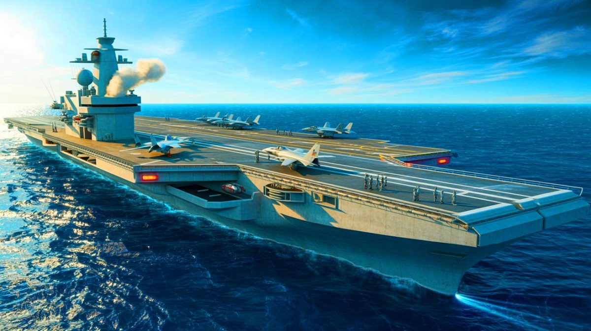 Le porte-avion français le plus colossal de l’histoire surgit en mer et pulvérise toute concurrence sur la scène européenne Illustration de la future dominance maritime française avec le nouveau porte-avions en construction.