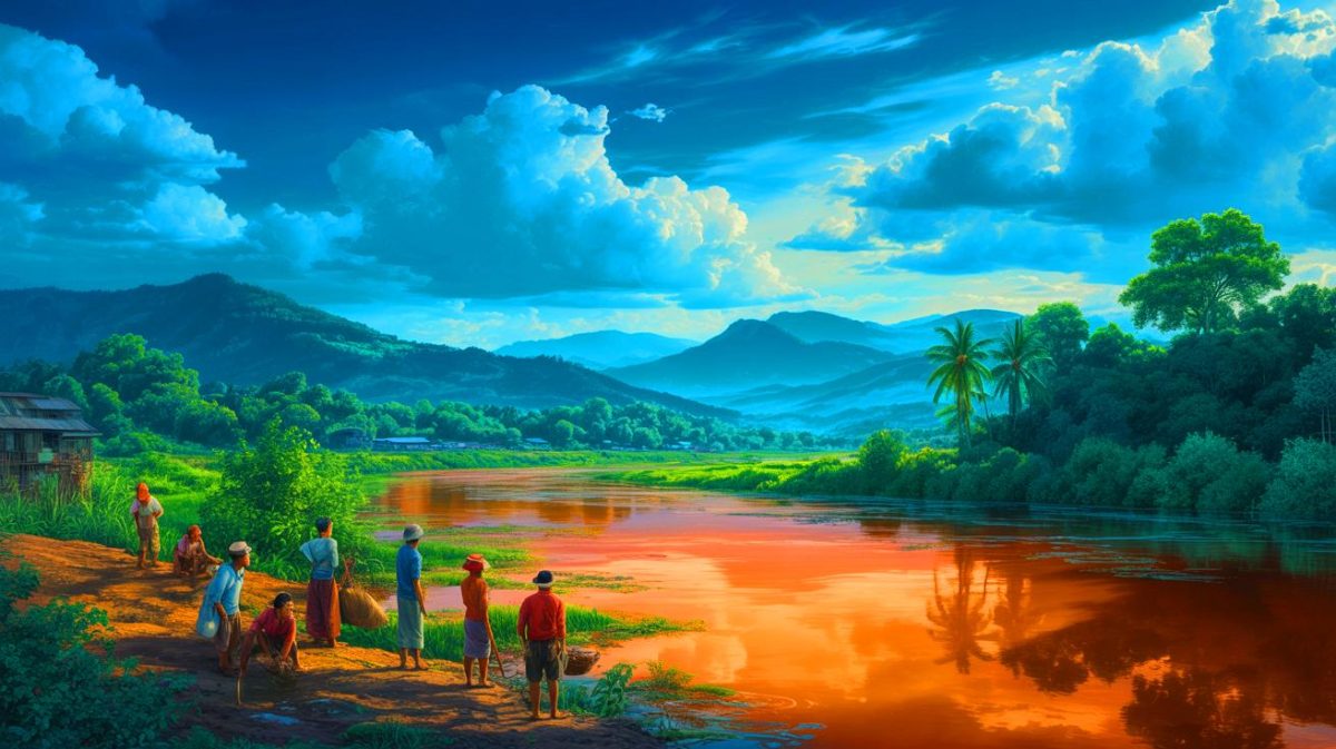 Illustration de la rivière Kok en Thaïlande, source de préoccupations sanitaires et environnementales.