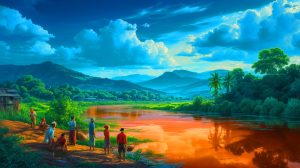 Illustration de la rivière Kok en Thaïlande, source de préoccupations sanitaires et environnementales.