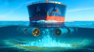 Illustration de la libération de méthane par les navires dans les eaux peu profondes.