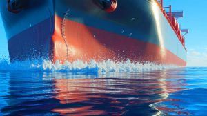 Illustration de la libération de méthane par les navires en mer.
