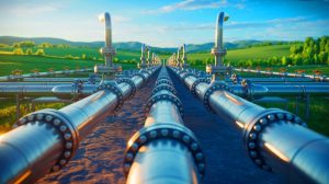 Illustration de la baisse des exportations de gaz russe vers l'Europe et ses implications énergétiques.