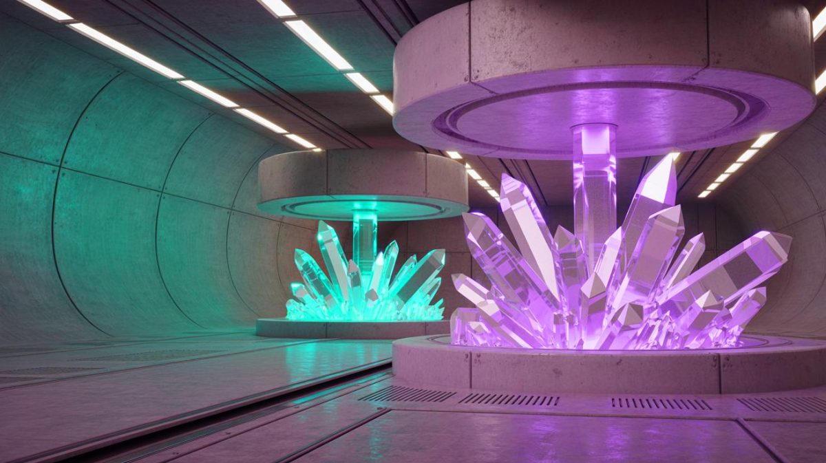 Illustration de la recherche sur l'auto-réparation du béton sous l'effet des radiations.