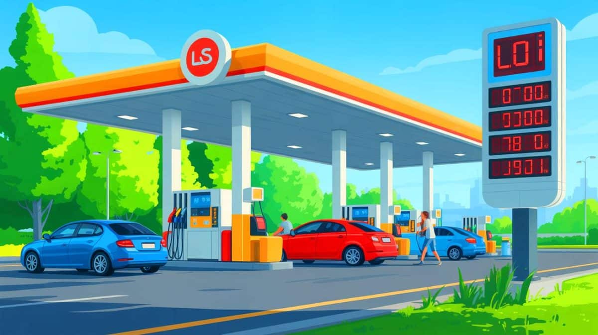Illustration de la baisse historique des prix du carburant en été 2025.