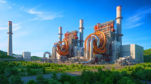 Illustration de la centrale de démonstration en Corée du Sud utilisant la technologie de combustion en boucle chimique.