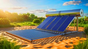 Illustration de l'invention indienne utilisant le sable et l'énergie solaire pour chauffer l'eau.