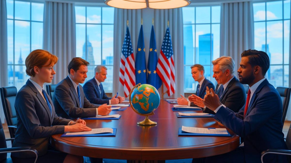 Illustration de l'accord commercial entre l'Union européenne et les États-Unis sur l'achat d'hydrocarbures américains.