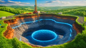 Illustration de la découverte d'un gisement d'hydrogène blanc en Moselle et son impact potentiel sur l'énergie en France.
