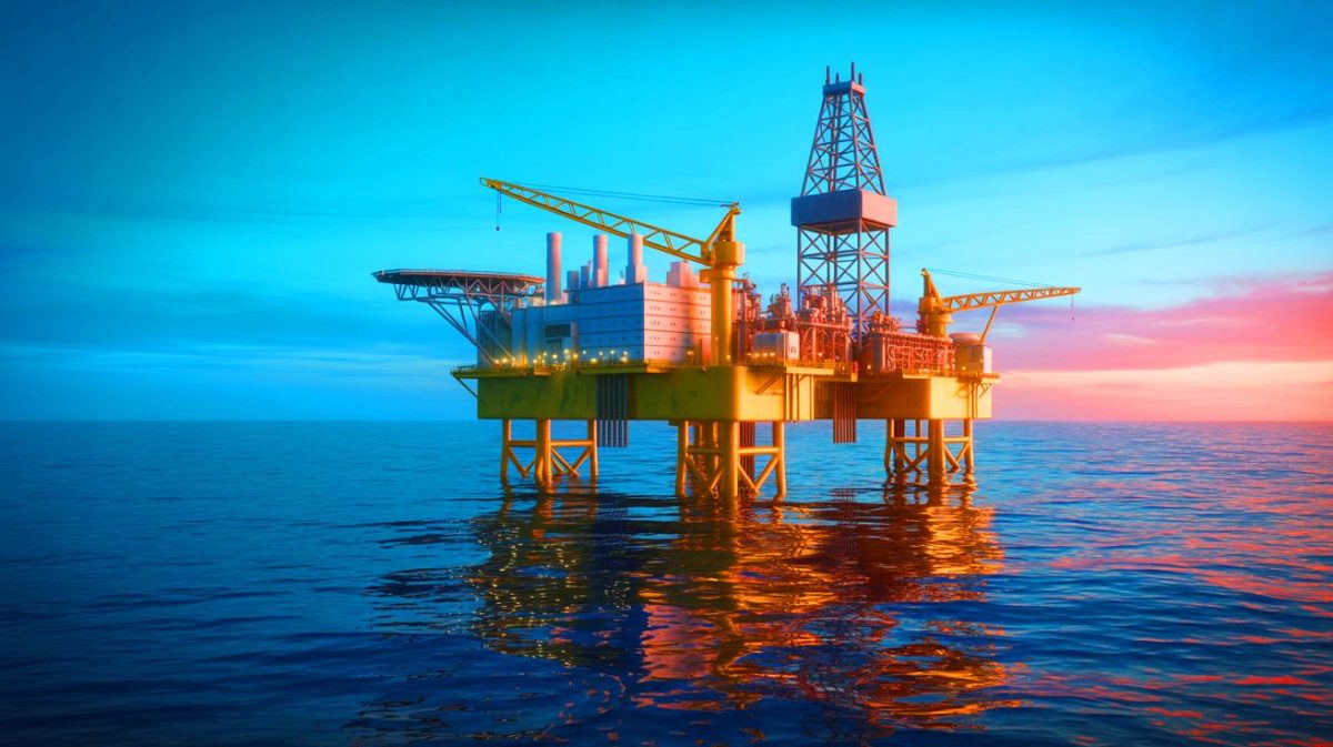 Illustration de la découverte majeure d'un gisement de gaz et de pétrole par BP au large du Brésil.