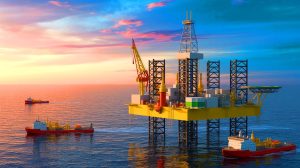 Illustration de la découverte d'un gisement pétrolier en mer Baltique au large des côtes polonaises.