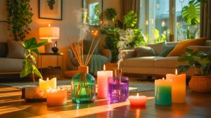 Illustration de l'impact des produits parfumés sur la qualité de l'air intérieur.