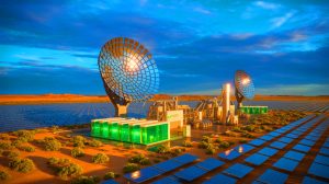 Illustration de la production de méthanol vert à partir d'énergie solaire thermique par Vast Energy.