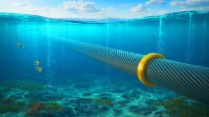 Illustration de la connexion sous-marine NeuConnect reliant le Royaume-Uni et l'Allemagne pour transformer l'approvisionnement énergétique européen.