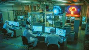 Illustration de la simulation en laboratoire de frappes nucléaires multipoint menée par des chercheurs chinois.