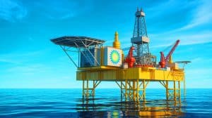 Illustration de la découverte majeure d'un gisement de gaz et de pétrole par BP au large du Brésil.