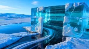 Illustration de la production d'électricité à partir de la flexoélectricité de la glace salée.