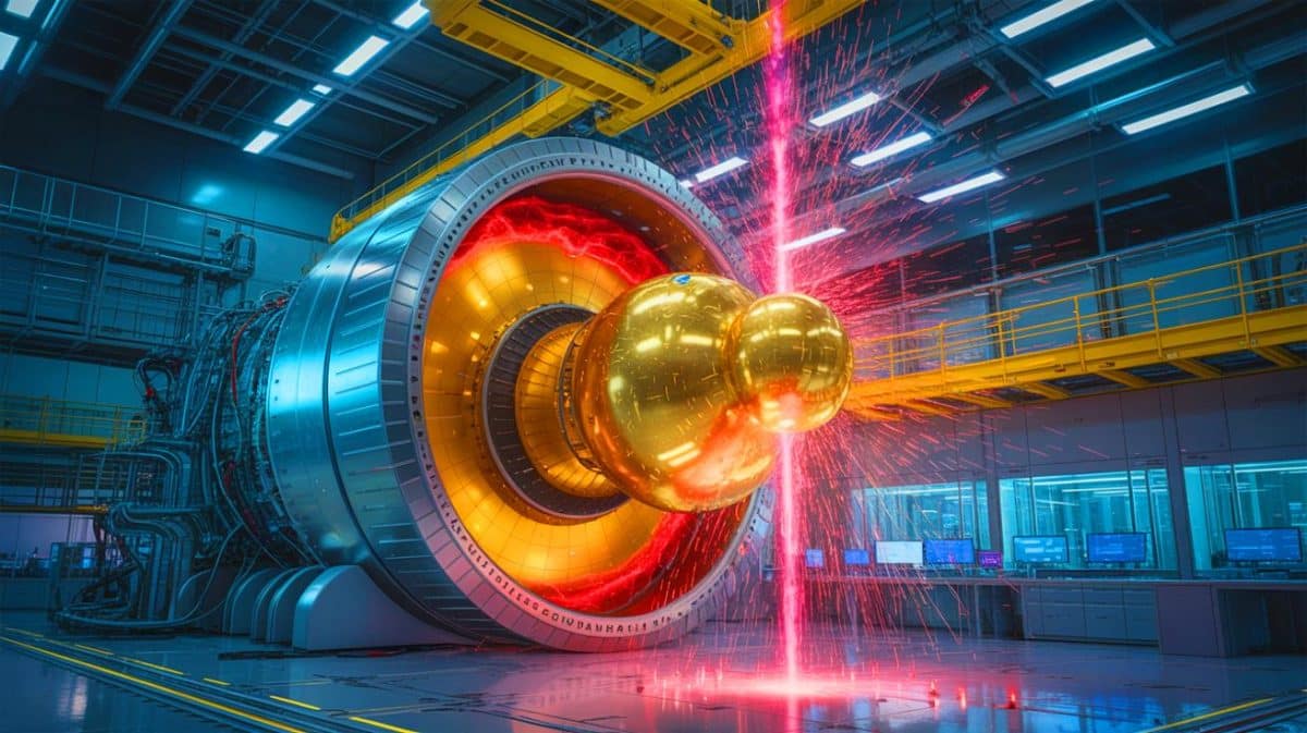 Illustration de l'étude du plasma quark-gluon grâce au détecteur sPHENIX au Brookhaven National Laboratory.