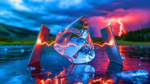 Illustration de la flexoélectricité de la glace produisant de l'électricité par déformation mécanique.