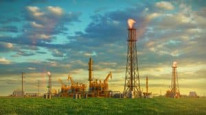 Illustration de la réduction du torchage de gaz au Kazakhstan et ses impacts environnementaux.