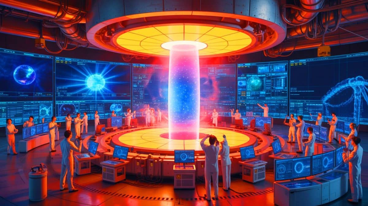 « La Chine allume une bombe H contrôlée pendant 18 minutes » : ce réacteur de 100 millions de degrés rend le pétrole complètement obsolète Illustration de l'avancée technologique du réacteur de fusion EAST en Chine.