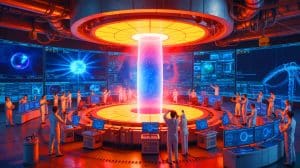 Illustration de l'avancée technologique du réacteur de fusion EAST en Chine.