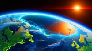 Illustration de la réduction du trou dans la couche d'ozone en 2024.