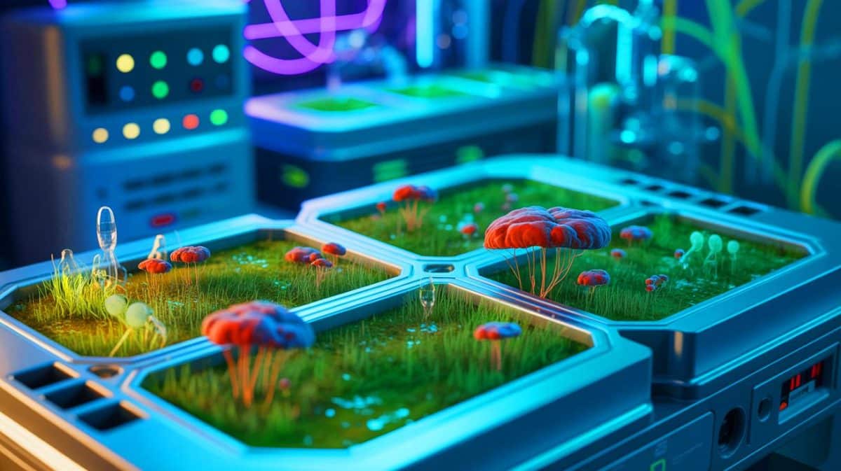 « Ces champignons fabriquent votre électricité » : la batterie vivante qui mange du sucre bouleverse l’énergie propre et ridiculise le lithium Illustration de l'innovation des batteries biologiques utilisant des organismes vivants pour produire de l'énergie.