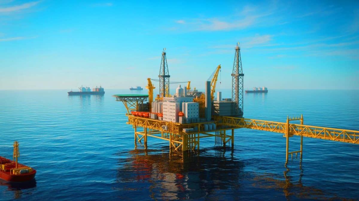« Un pilier essentiel pour l’avenir énergétique européen » : la Roumanie découvre le plus grand gisement gazier d’Europe en mer Noire Illustration de la mise en service du projet Neptun Deep en mer Noire, visant l'indépendance énergétique européenne.