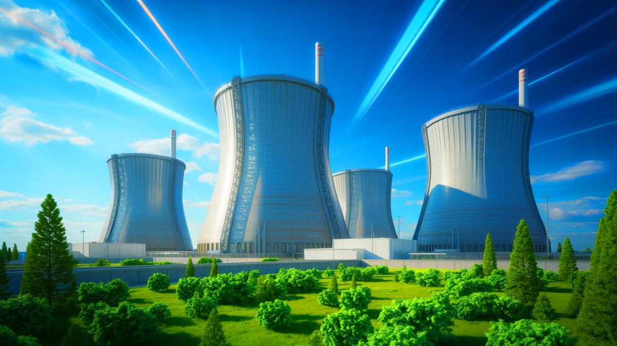 Les États-Unis révolutionnent le nucléaire avec des réacteurs de 4e génération et le combustible TRISO qui garantit une sécurité sans précédent Illustration de réacteurs nucléaires de quatrième génération aux États-Unis, symbolisant l'innovation technologique dans la transition énergétique.