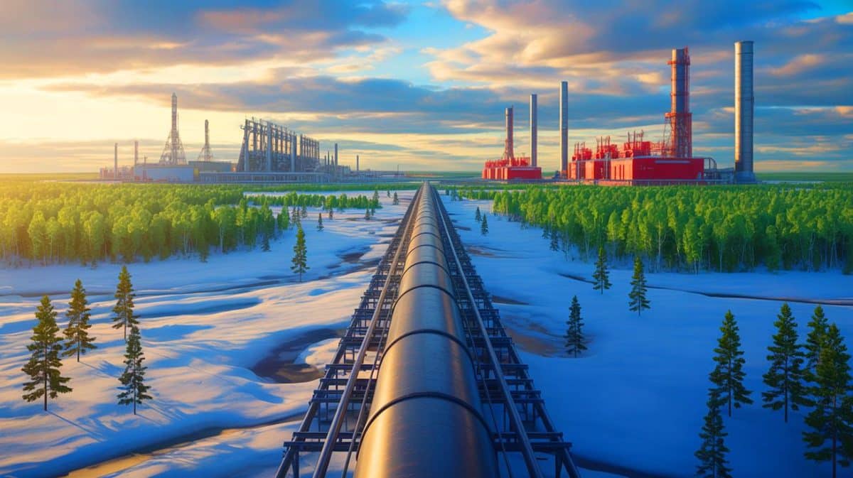 Ce gazoduc sibérien qui fracture l’Occident et transforme Moscou en géant énergétique asiatique pour toujours Illustration de l'achèvement anticipé du gazoduc « Force de Sibérie » entre la Russie et la Chine.