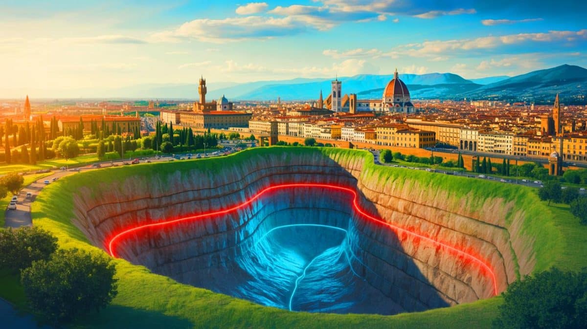 « Une carte oubliée relance Florence » : la découverte d’un gisement de gaz sous la ville pourrait bouleverser son avenir économique et écologique Illustration de la découverte d'un gisement de gaz sous la ville de Florence.