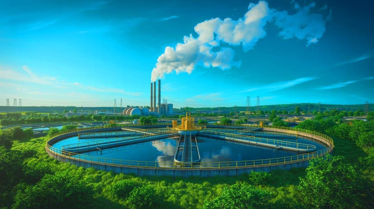 « L’eau propre a un coût caché » : les stations d’épuration émettent deux fois plus de gaz à effet de serre que prévu, selon cette étude Illustration de l'impact sous-estimé des émissions de gaz à effet de serre des stations d'épuration.